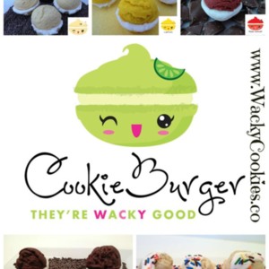 cookieburger collage with flavors