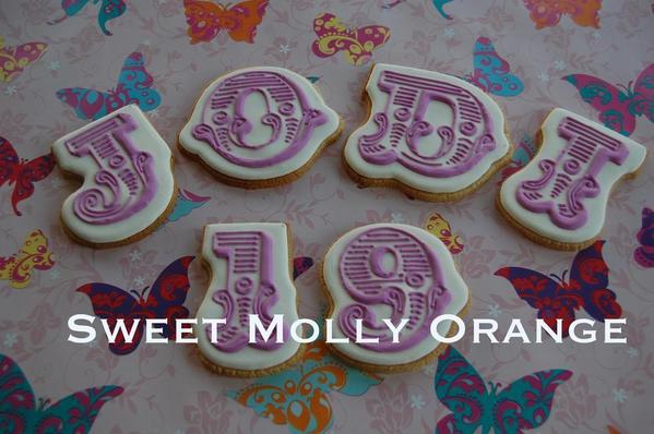 Letter Cookies - Lynn at Sweet Molly Orange-5