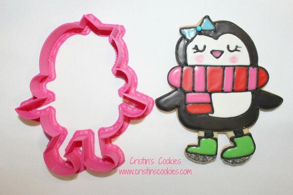Penguin Skating Cookie Cutter by Cristin's Cookies b
