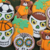 Sporty Sugar Skulls and Pumpkin Teddy Bears: Cookies and Photo by Montreal Confections