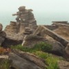 Stratified Rock Formation Near Peniche: Fuzzy Photo Courtesy of Julia's iPhone