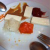 Fresh Cow's Milk Cheese with Dulce de Leche, Guava Paste, Coconut Conserve, and Pumpkin Paste - Yum!: Fuzzy Image Courtesy of Julia's iPhone