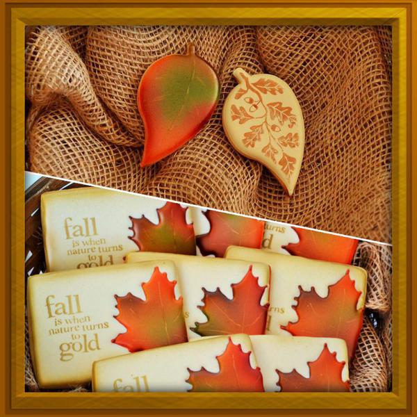 Fall-Autumn Leaves Airbrushing Tutorial - Belleissimo Cookies - 10