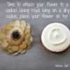 Wafer Paper Flower Step 9 - Attach the Flower: Cookie and Photo by Yankee Girl Yummies