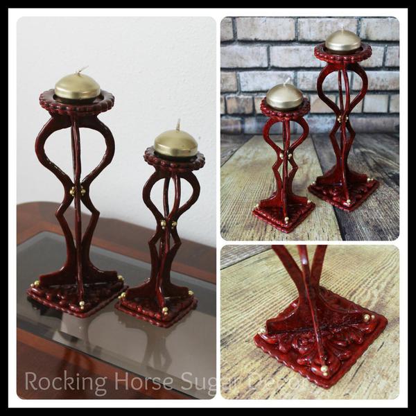 Gingerbread Tea Light Candle Holders- Rocking Horse Sugar Decor