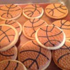Basketball sugar cookies: 450 sugar cookies showcasing different areas of study at a local school.
