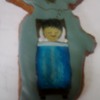 Girl in Bed Cookie, Painted in Manner to Match the Set: Cookie and Photo by JenniBakes4U