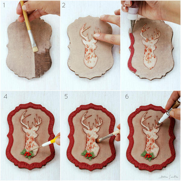 Country burlap christmas cookie-all steps
