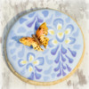 Butterfly Attached to Wisteria Cookie: Cookie and photo by Honeycat Cookies