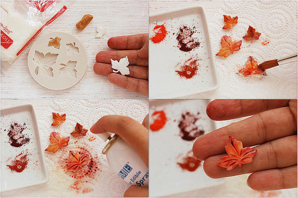 how to decorate fondant leaves