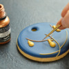 Painting Branches with Dark Gold Luster: Photo and Cookie by Honeycat Cookies