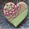 Green Heart with SugarVeil® Lace: Cookie and Photo by SugarVeil®