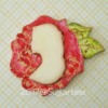 @Sugartess - Belle Beauty and The Beast Rose: Transfer Image over textured rose cookie