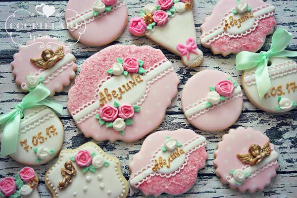 #7 - Pink Glitter Baptism Cookies by Cookieland by ZorniZZa
