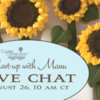 Manu's Live Chat Banner: Cookies and Photo by Manu; Graphic Design by Julia M Usher