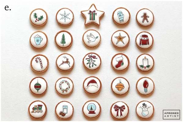 3e decorate underside of ornament cookies