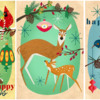 Mid-Century-Style Woodland Christmas Art: Art by Elisandra Sevenstar; Re-Posted to Cookie Connection with Artist's Permission