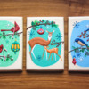 Mid-Century-Style Woodland Christmas Cookies: Cookies and Photo by Aproned Artist; Copy of Elisandra Sevenstar's Original Art