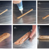 Steps 8a, 8b, 8c, 8d, 8e, and 8f - Prepare Woodgrain Icing: Photos by Aproned Artist
