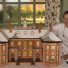 Barbara with Her Gingerbread Replica of the Great House at the Crane Estate: Photo Courtesy of Barbara Smith