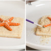Steps 5c and 5d - Add Extra Sand to Fill Gaps: Cookie and Photos by Aproned Artist