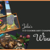 3-D Cookie Competition Saturday Spotlight Banner: Cookies by Artists Listed; Photos and Graphic Design by Julia M Usher