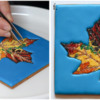 Steps 4e and 4f - Continue Applying Sugar to Leaf: Cookie and Photos by Aproned Artist
