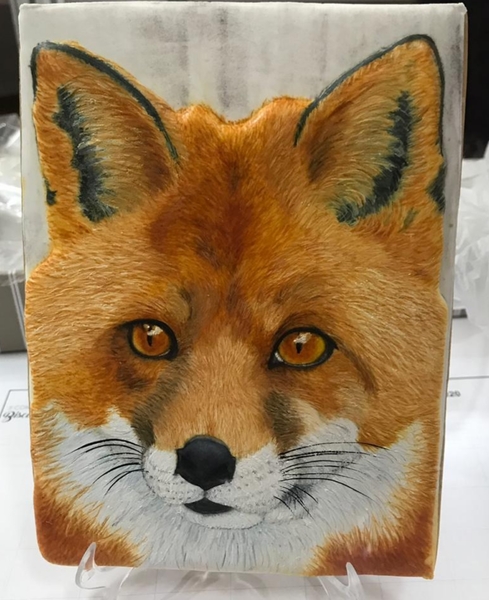 #6 - Red Fox Painted Cookie by Elke Hoelzle