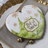 Winter Wonderland Prettier Plaques™ Cookie in Same Color Palette: Cookie and Photo by Julia M Usher; Stencils Designed by Julia M Usher with Confection Couture Stencils