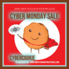 Cyber Monday Sale Reminder Banner: Graphic Design by Julia M Usher; Cookie Clip Art from Shutterstock