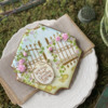 "How Does Your Garden Grow?" Message Cookie: Cookie and Photo by Julia M Usher; Stencils by Julia with Confection Couture Stencils