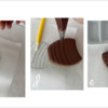 Steps 2c to 2e - Trace Stripes with Scribe Tool to Score Icing, Pipe Stripes, and Highlight with White Food Coloring: Design, Cookie, and Photos by Manu
