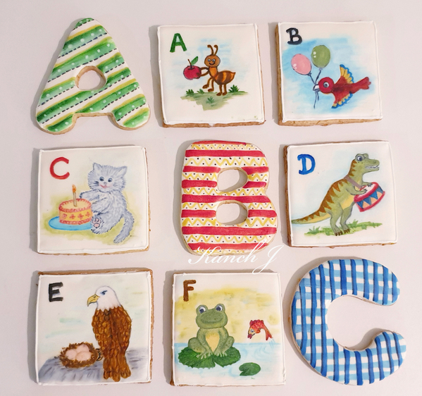 A B C cookies -Hand painted