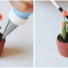 Step 2g - Add Dirt to Flowerpot: Photos by Aproned Artist