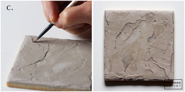Step 5c - Paint Crevices of Stone Texture