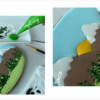 Steps 3c and 3d - Add Royal Icing Texture to Trees: Design, Cookie, and Photos by Manu