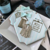 Three Foreground Elements and One Framed Message, Plus Bowtie!: Cookies and Photo by Julia M Usher; Stencils Designed by Julia M Usher with Confection Couture Stencils