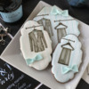 Simple, But Elegant Small Cookies: Cookies and Photo by Julia M Usher; Stencils Designed by Julia M Usher with Confection Couture Stencils