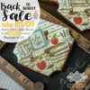 Back to School Sale Banner: Cookies and Photo by Julia M Usher; Stencils Designed by Julia M Usher with Confection Couture Stencils; Graphic Design by Confection Couture Stencils