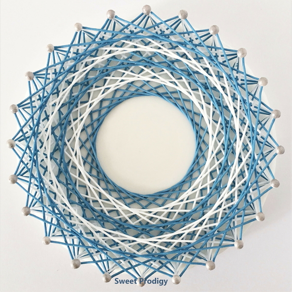 #6 - Blue and White String Art by Sweet Prodigy