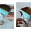 Steps 4c and 4d - Elevate Wagon and Attach Wheels to Straws: Design, Cookies, and Photos by Manu
