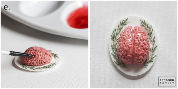 Step 1e - Paint Brain with Corn Syrup