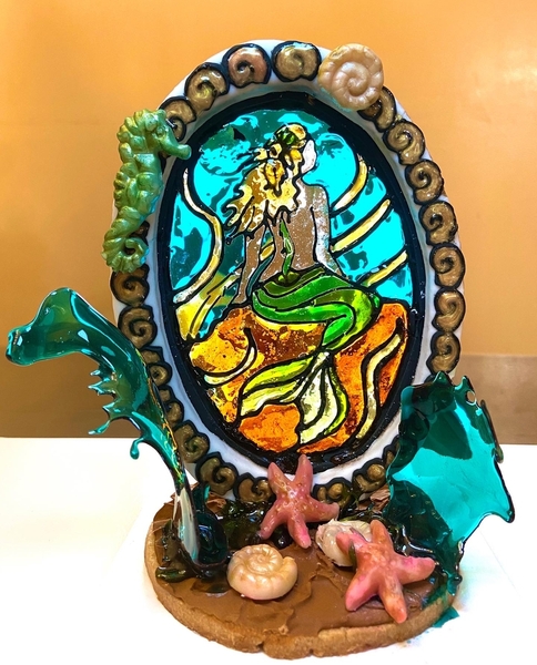 2 Stained Glass Mermaid