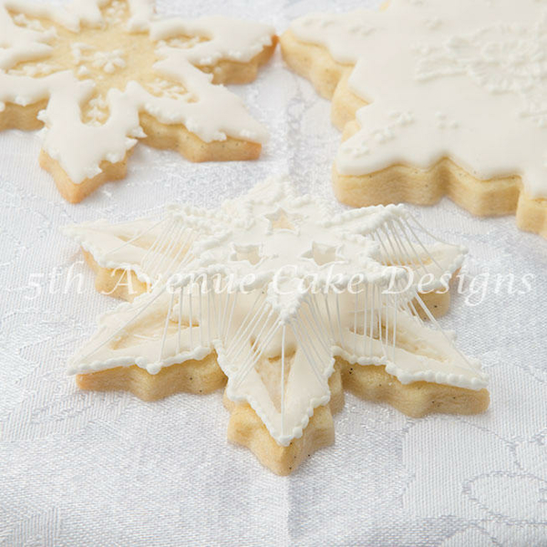 Suspended String-Work Snowflake Cookie by bobbiebakes
