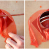 Step 1c - Shape Rice Paper Around Mold: Photos by Aproned Artist
