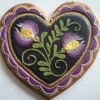 Purple and Black Embroidered Heart: Cookie and Photo by Ewa Kiszowara