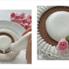Steps 5a and 5b - Glue Rose Buds around Top Ring, and Pipe Leaves: Design, Cookie, and Photos by Manu