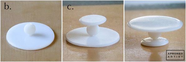 Steps 3b and 3c - Attach Pieces of Cake Stand
