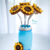 Finished Sunflower Bouquet in Mason Jar: Cookies and Photo by Manu