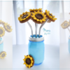 Sunflower Bouquet in Mason Jar - Where We're Headed!: Design, Cookies, and Photo by Manu
